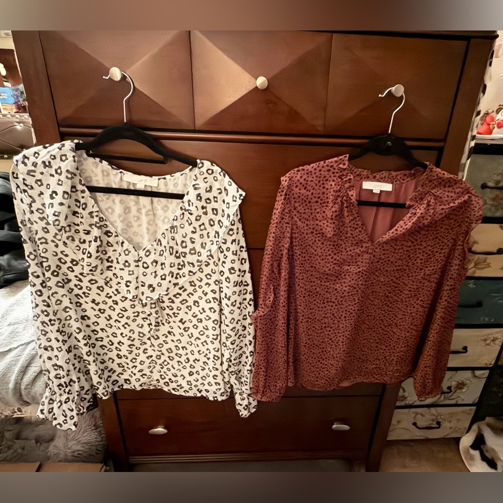 (2) Loft animal print tops - Large - NWOT